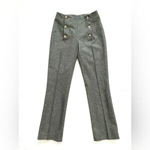 High-Waist Gray Sailor Trousers - Womens Pants. Size S